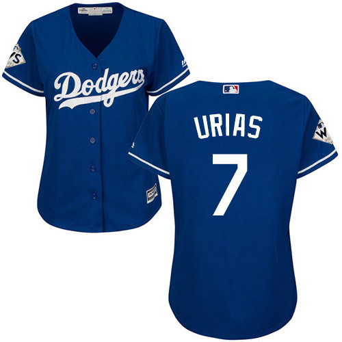 Dodgers #7 Julio Urias Blue Alternate World Series Bound Women's Stitched MLB Jersey
